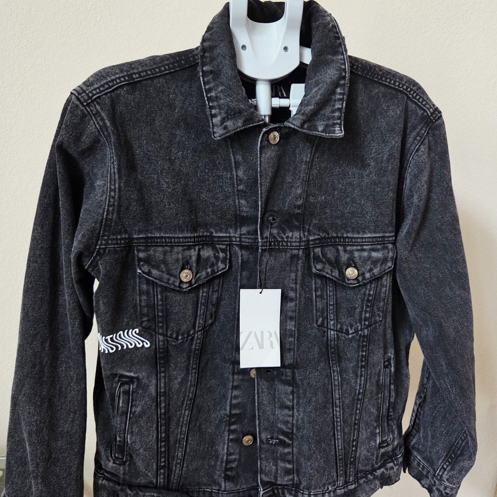 Zara Charcoal Denim Jacket